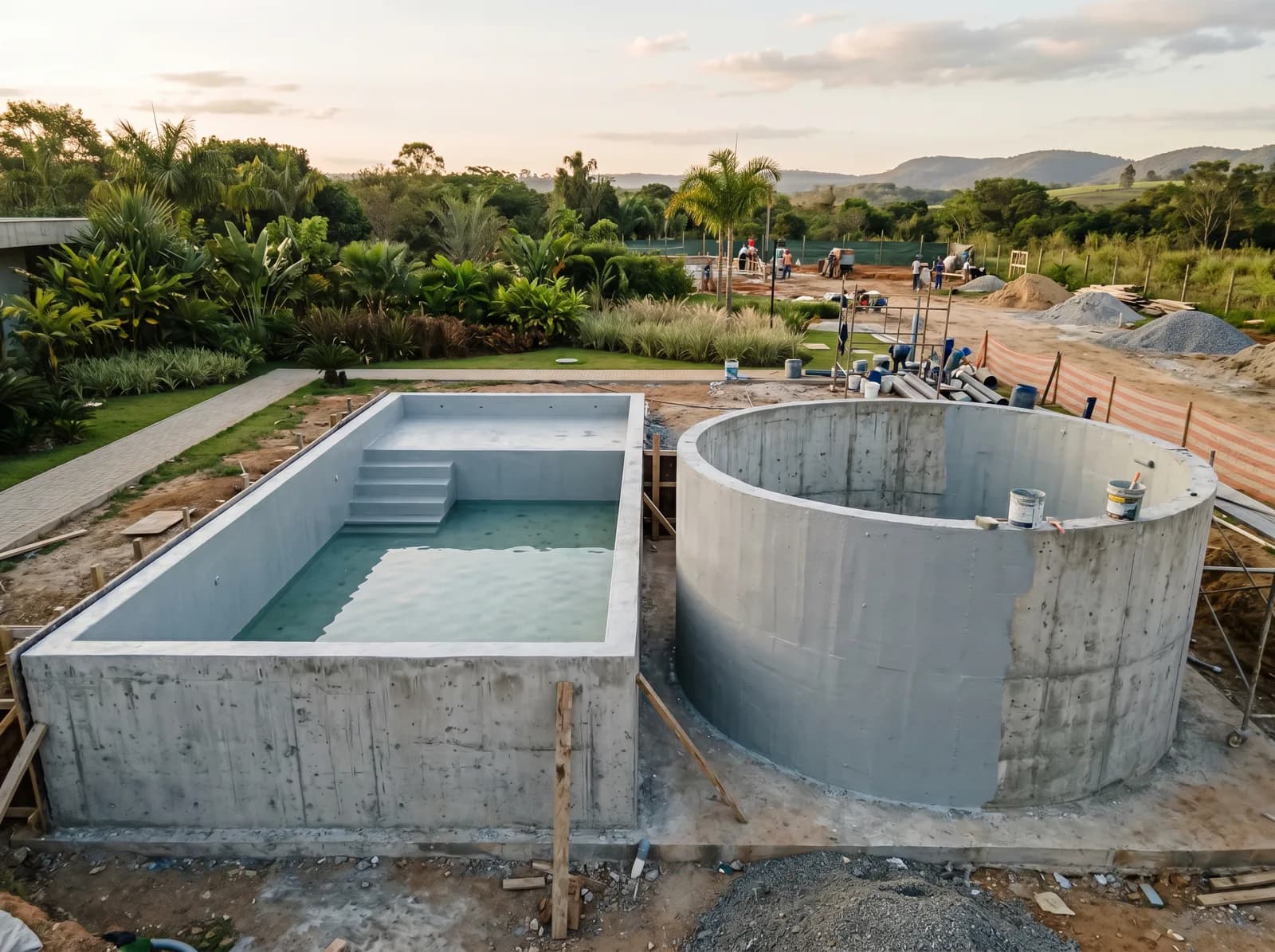 Reservatórios e piscinas